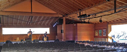 Soundcheck in the Wildflower Pavilion (photo: Eric Kean)