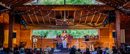 Wildflower Pavilion stage during Mabon Concert Vance Gilbert at the 2016 Folks Festival (photo: Sam Crump)