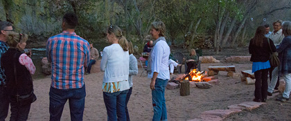 Bonfire along the St. Vrain River during a Wildflower Concert
