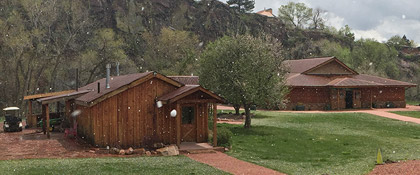April hailstorm on Planet Bluegrass in Lyons