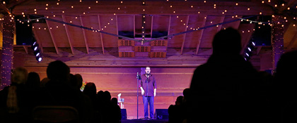 Shane Koyczan on the Wildflower stage (photo: Benko Photographics)