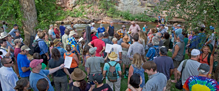 RockyGrass Academy "graduation ceremony" along the St. Vrain River (photo: Benko Photographics)